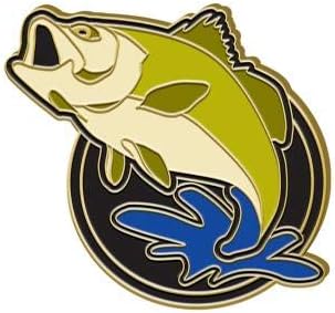 Круна награди бас риба лапел - пинови за емајл во боја на риболов