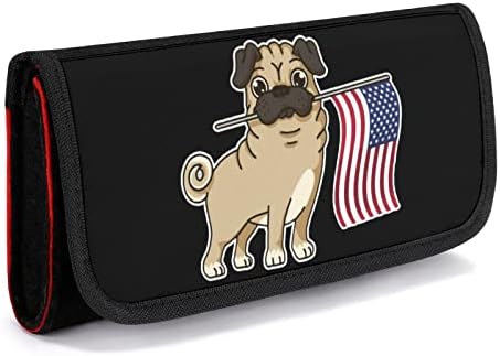 Мопс Американски Знаме Носење Случај За Прекинувач Конзола Чанта Држач Игра Додатоци Со Картичка Слот