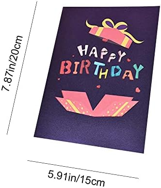 Лелевтксп роденден Поп -доп картичка отпорна на честитка Стереоскопска карневалска картичка за машко женско момче момче девојче