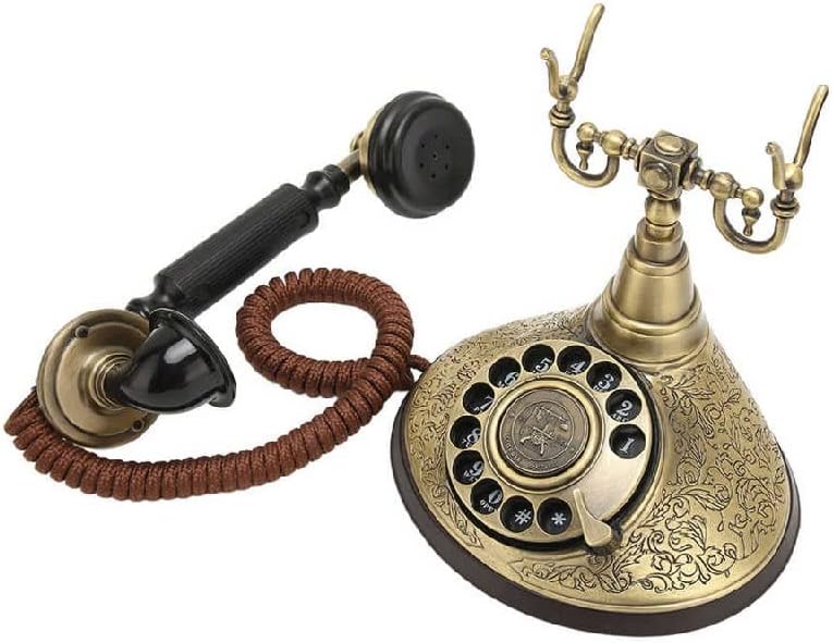 DHTDVD VINTAGE TELEPHONE ROTINATING BILING CORDED старомоден телефон со прилагодување на волуменот на ринг -тонот за слушалки за студиска спална