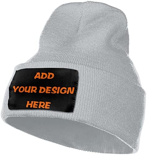 Прилагодено плетено капаче од гравче, персонализирана Додадете ја вашата манжетна за логото на сликата Дневно топли духови капи.