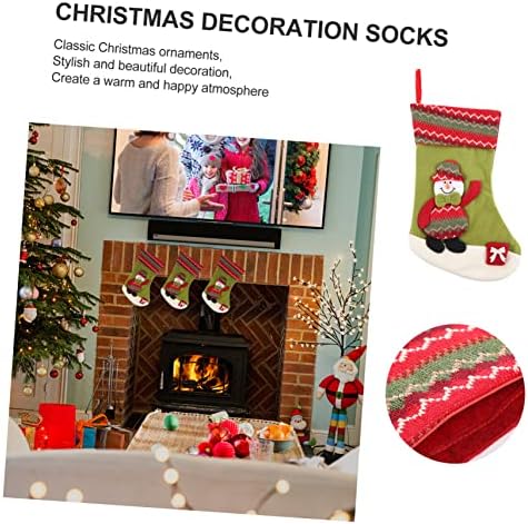 Homoyoyo 1pc Божиќни чорапи Божиќ украс Кенди торбичка Божиќна забава виси декорација Подарок држач за порибување ткаенина симпатична