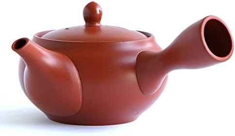Kyusu чајник Tokoname Yaki Red -Изработено во Јапонија -350ml/11,8fl Оз Капацитет | Јапонски чај Кимикура