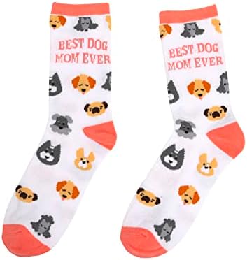 Pearhead Најдобро куче мамо чорапи, облека за сопственици на миленичиња, чорапи со екипаж на кучиња, забавни новини, памучни чорапи, сопственик