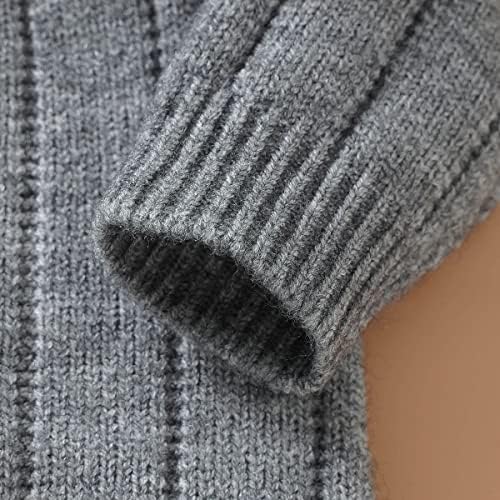 Новороденче момче момче зимска облека цврста боја долга ракав плетен џемпер ромпер скок со едно парче облека со капа