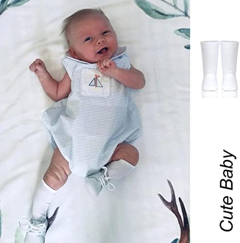 Епиус бебе колено високи чорапи Беспрекорни чорапи за бебиња Солидни памучни чорапи за момчиња/девојчиња 0-3/3-6/6-12/12-24 месеци