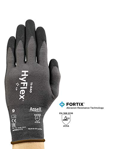Ansell Hyflex 11-840 најлонска лесна должност повеќенаменска ракавица со плетенка, абразија/отпорна на сечење, дебелина од 1,21