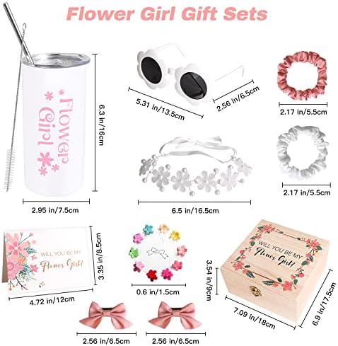 9 Парчиња Цвет Девојка Подароци Во Собата, Цвет Девојка Предлог Подароци Кутија, Ќе Ми Биде Цвет Девојка За Свадба, Цвет Девојка Очила