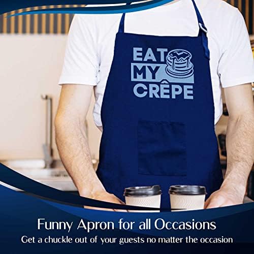 Gifntake 'Eat My Crêpe' Прилагодлива BBQ Chef Chef Chef Apnon - Подарок за пријатели и семејство со мемки и pun.