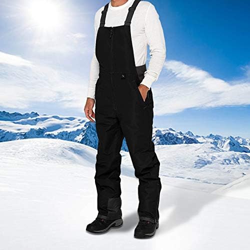 lcziwo машки скијачки биб, комбинезони зима на отворено изолирани водоотпорни панталони за снег, патенти за нозе Ски/сноуборд работа