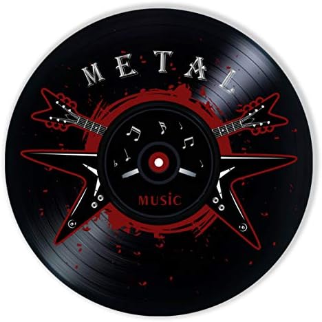Метална музика винил декор 12 , Wallиден декор насликан метална музика, најдобар подарок за loversубители на метална музика, оригинален