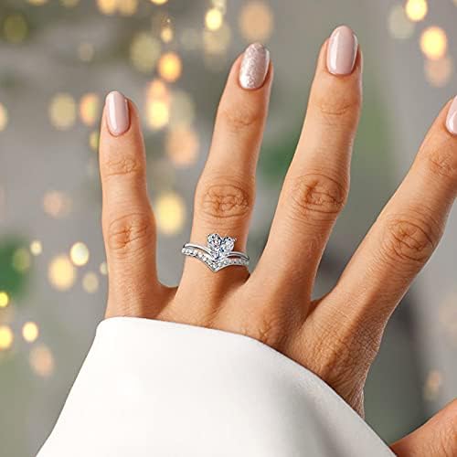 Yistu ringsвони гроздобер прстен принцеза персонализиран дијамант циркон ангажман во форма на срце, женски прстени 46 прстени