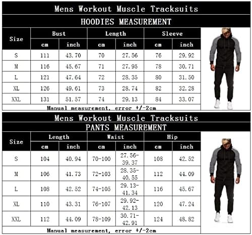 Машки 2 парчиња облека за тренинзи за тренинзи поставени патенти дуксери, спортски џогирање панталони поставува обичен атлетски