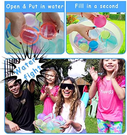 6 парчиња балони за еднократно вода, магнетни среќни водни бомби Брзо пополнување за игра за борба против вода, летна забава, балони со вода