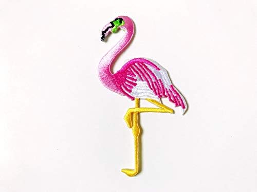 Th Pink Flamingo Bird Animal Carting Cartoon Sew Iron на везена апликација знак знак за крпеница