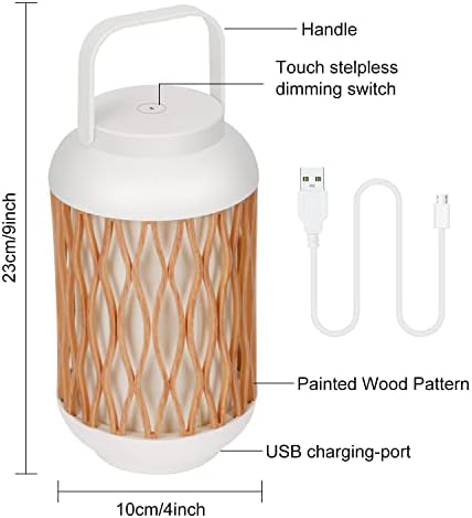 Преносна ламба на отворено, рачно изработена DIY Контрола на допир на допир, затемнета батерија управувана водоотпорна ламба за безжични места