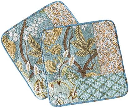 Coverулејк Боемски цветен стил Памук фрлања со перници со вистински зашиени везови
