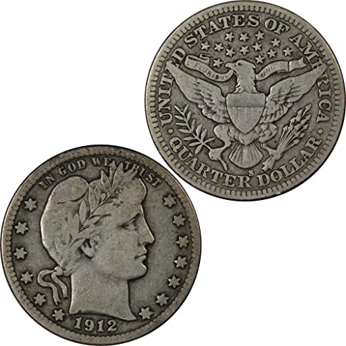 1912 С Бербер Четвртина Ф Парична Казна 90% Сребрена 25С Американски Тип Монета ШКУ: I240
