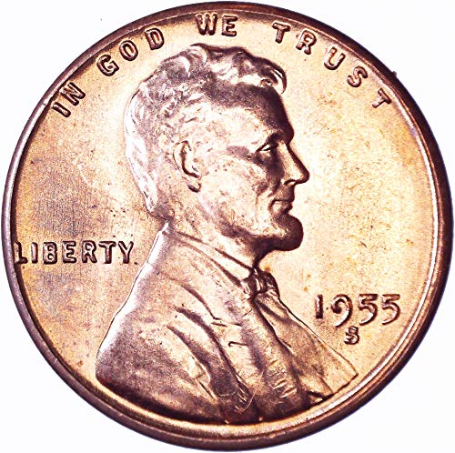 1955 S Lincoln Wheat Cent 1c брилијантно нециркулирано