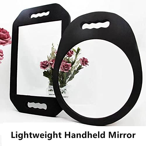 Mpowtech рачно држено огледало со рачка, бербер огледало за коса за салон за коса и убавина - берберница
