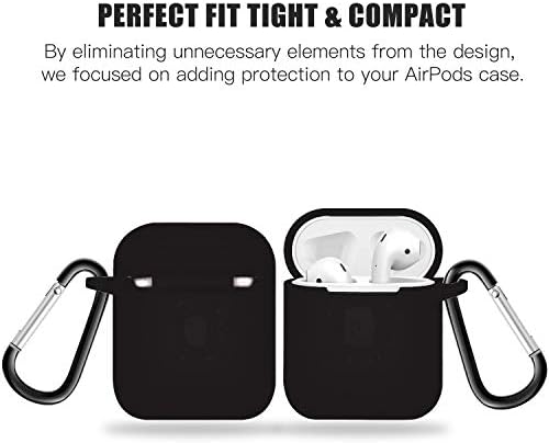 Комплетно заштитно покритие со силиконски куќиште [Претенден LED видлив] за Apple AirPods 2 [Компатибилен со AirPods 1]
