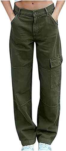 Lcepcy Women Baggy Cargo Pants со размавта џеб со ниска половината широка нога џемпери y2k хип хоп лабава џогери панталони улична облека