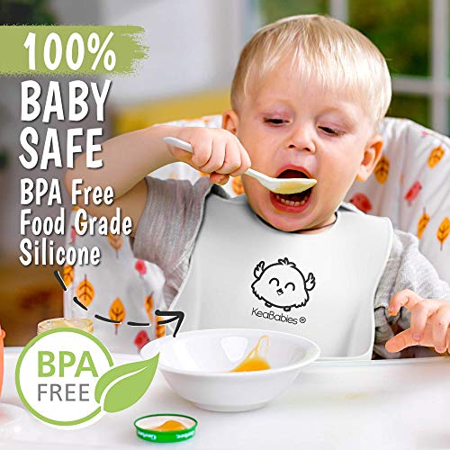Силиконски бебиња и бебешки зимски пакети за бебиња - водоотпорен, лесно бришење силиконски биб за бебиња, мали деца - 3 -пакувани