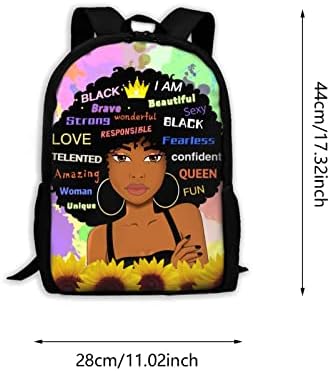 Јалинан Афроамериканец ранец африкански торба за книги Африкански грил ранец африкански чаша за книги за училишен колеџ, подарок за внука на ќерка