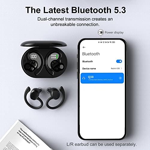 Безжични Слушалки За Уши Bluetooth Слушалки, Bluetooth 5.3 Слушалки Со Извонредно Hifi Стерео, 2023 Нови 48 часа безжични Ушни Пупки Преку Уво,