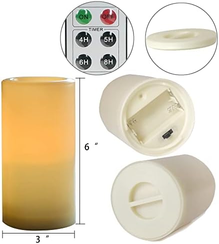 2 парчиња светлосни свеќи за столб со далечински управувач со водоотпорен водоотпорен отворен затворен патник електрична лажна батерија