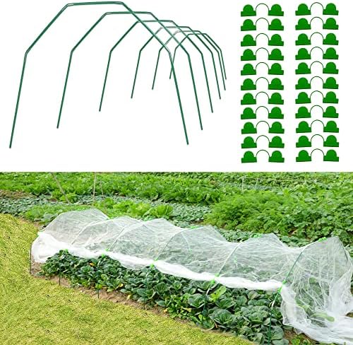 Комплет за рамка за стаклена градина 30 парчиња се вклопува 3/4/5ft или пошироки градинарски обрач подигната кревета за прекривки