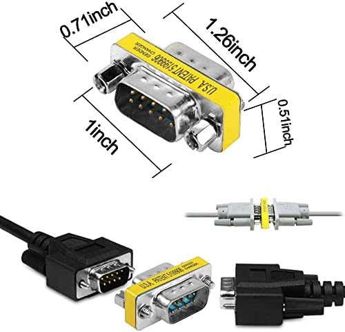 Meiriyfa DB9 Полски менувач D-Sub 9 PIN RS-232 конектор за сериски порта за спојување на кабел за сериски апликации-4PCs