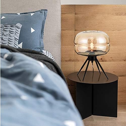 Ганфанрен нордиски едноставен чад од ковано железо, сиво сино килибарно стакло, светло, предводена дневна соба декорација табела за маса, спална