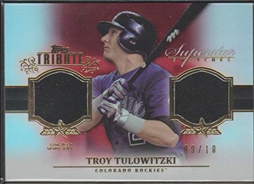 2013 Topps Tribute Тони Туловицки Роки ретки 9/10 двојна игра користена бејзбол картичка Jerseyерси SS-TT