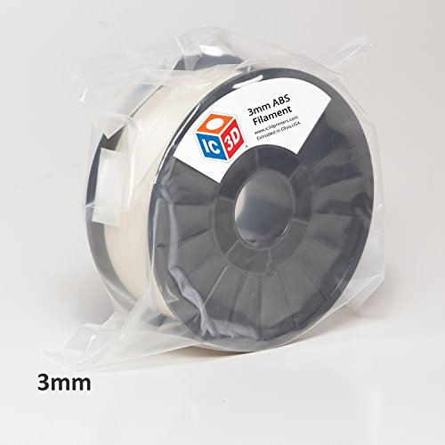 IC3D црна 3MM ABS 3D филамент за печатач - 2,1LB Spool - Димензионална точност +/- 0,05мм - Филамент за 3D печатење на професионално