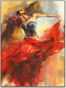 Апстрактна сликарство балерина танцува девојка wallидна уметност масло сликарство12x16inch
