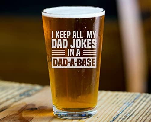 Неенонекс Ги Чувам Сите Шеги На Татко Ми Во Основата Смешен Дизајн На Шега На Тато Пиво Пинт Стаклен Подарок За Татковци, Поќери И Сопрузи