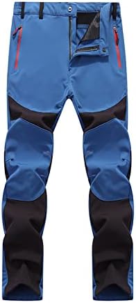 Панталони за мажи Отворено во боја блокирајќи тенок вклопат плишани топло ветерно еластично мека школка велосипедска планинарска панталони