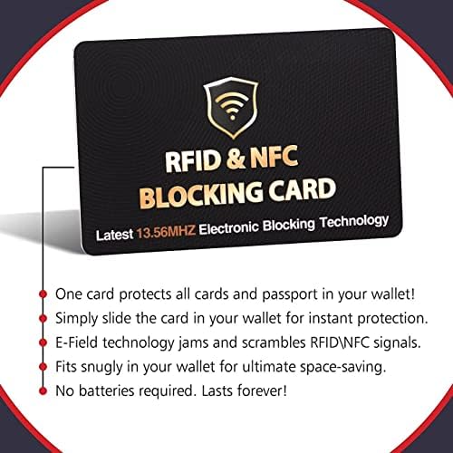 Saitech IT RFID блокирачки картички, 5 пакувања една картичка ја штити целата чанта за паричник за мажи и жени, NFC безконтактна банкарска дебитна