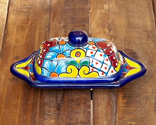 Волшебна талавера грнчарство рачно насликано керамички путер чинија кујна држач за путер шпански рачно насликан цветен дизајн