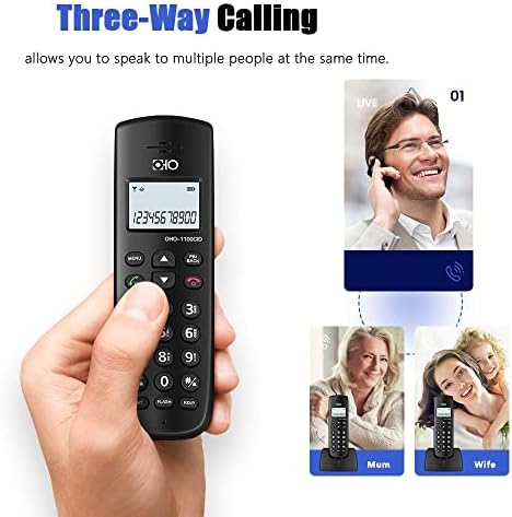 Quul 16 јазици Дигитален фиксен телефон без безжичен безжичен телефон со аларм за лична карта за повик безжичен екранот безжичен телефон за дома