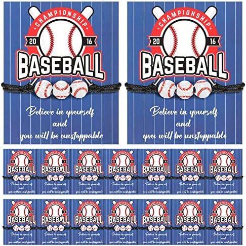 32 Парчиња Бејзбол Забава Фаворизира, 16 Бејзбол Шарм Нараквици 16 Инспиративни Бејзбол Картички, Прилагодливи Бејзбол Нараквица