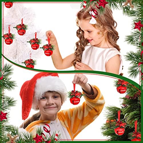 Божиќни sвона занаети sвона со холи лисја од џингл bellвонари веруваат дека bellвоно украс го рефус со црвена лента за подарок метал завиткување на новогодишно дрво за ?