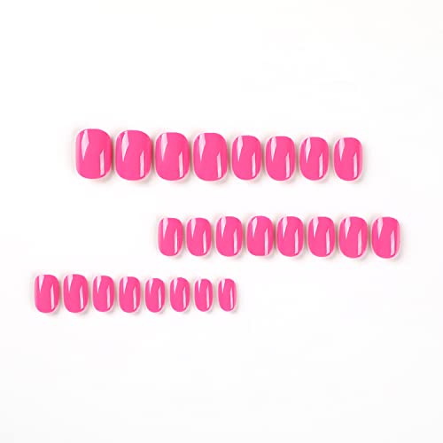 Краток печат на плоштадот на ноктите лажни нокти со лепак за нокти розови розови лажни нокти со сјајни дизајни вештачки целосен покрив