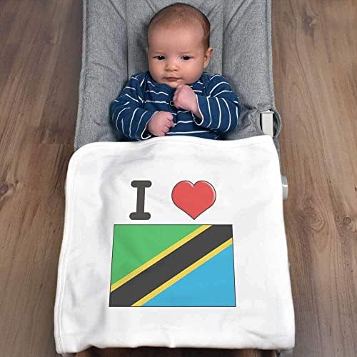Азиеда „Ја сакам Танзанија“ памучно бебе ќебе / шал