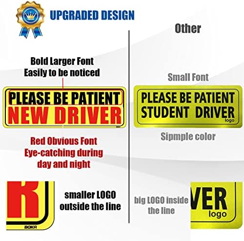 Boka нов возач магнет за автомобил, надграден, ве молиме бидете трпеливи знаци за безбедност на возачот на студентите, тинејџерски дебитант