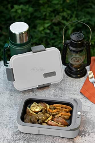 Топло бенто - само -загреана кутија за ручек и потопла храна - батерија со напојување, преносни, безжични, топли оброци за канцеларија,
