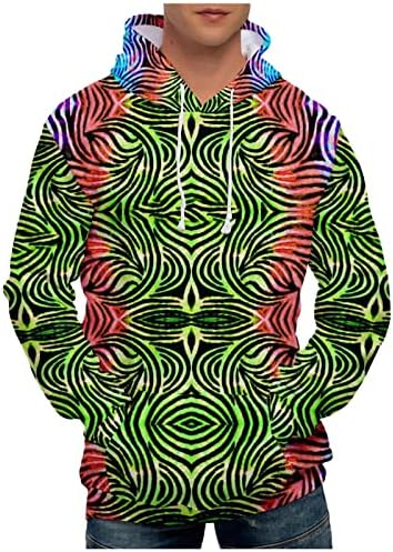 2023 Машка обична маичка за џемпери Трендовски 3Д маички модни печати лабава џемпер со долги ракави со џебови со џебови