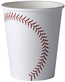 Хамонт бејзбол тематски тематски чаши за еднократна употреба хартија - материјали за роденденски партии, совршени за семејни собири,