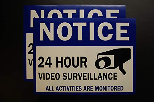 Знак за видео надзор - налепница за налепница самостојно лепило 8 x 6 4 MIL винил декларации - Внатрешна и надворешна употреба